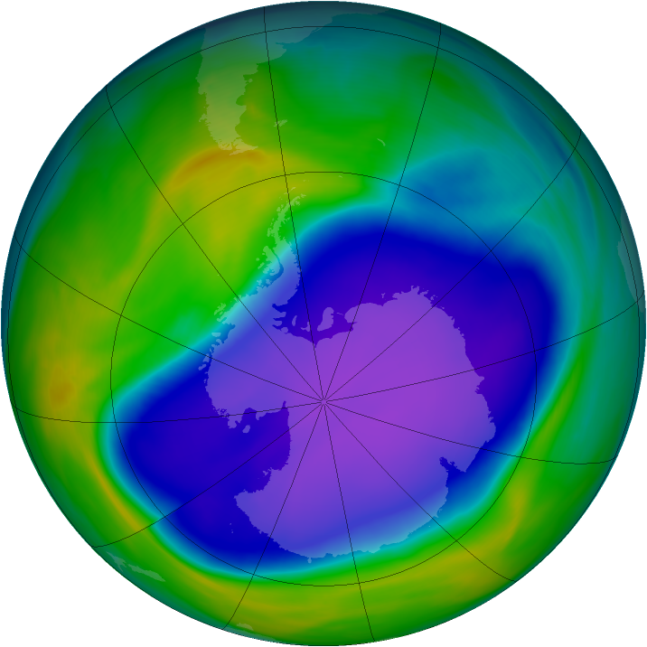 Antarctic ozone map for 14 October 2006
